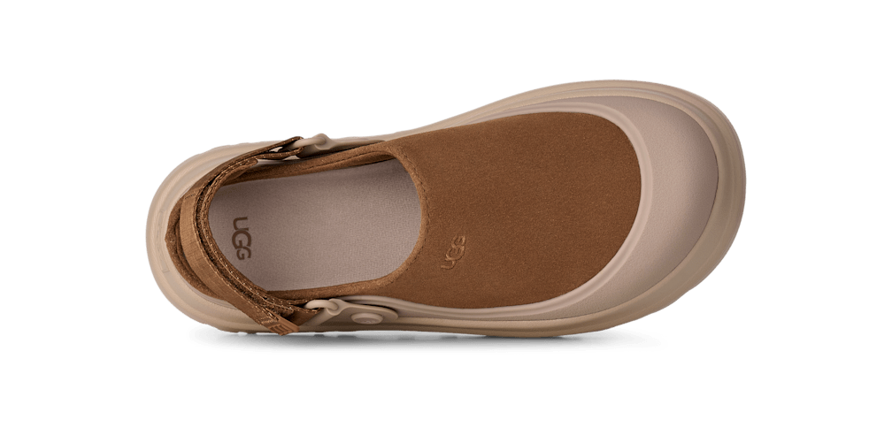 GoldenGlow Suede Clog - CHESTNUT