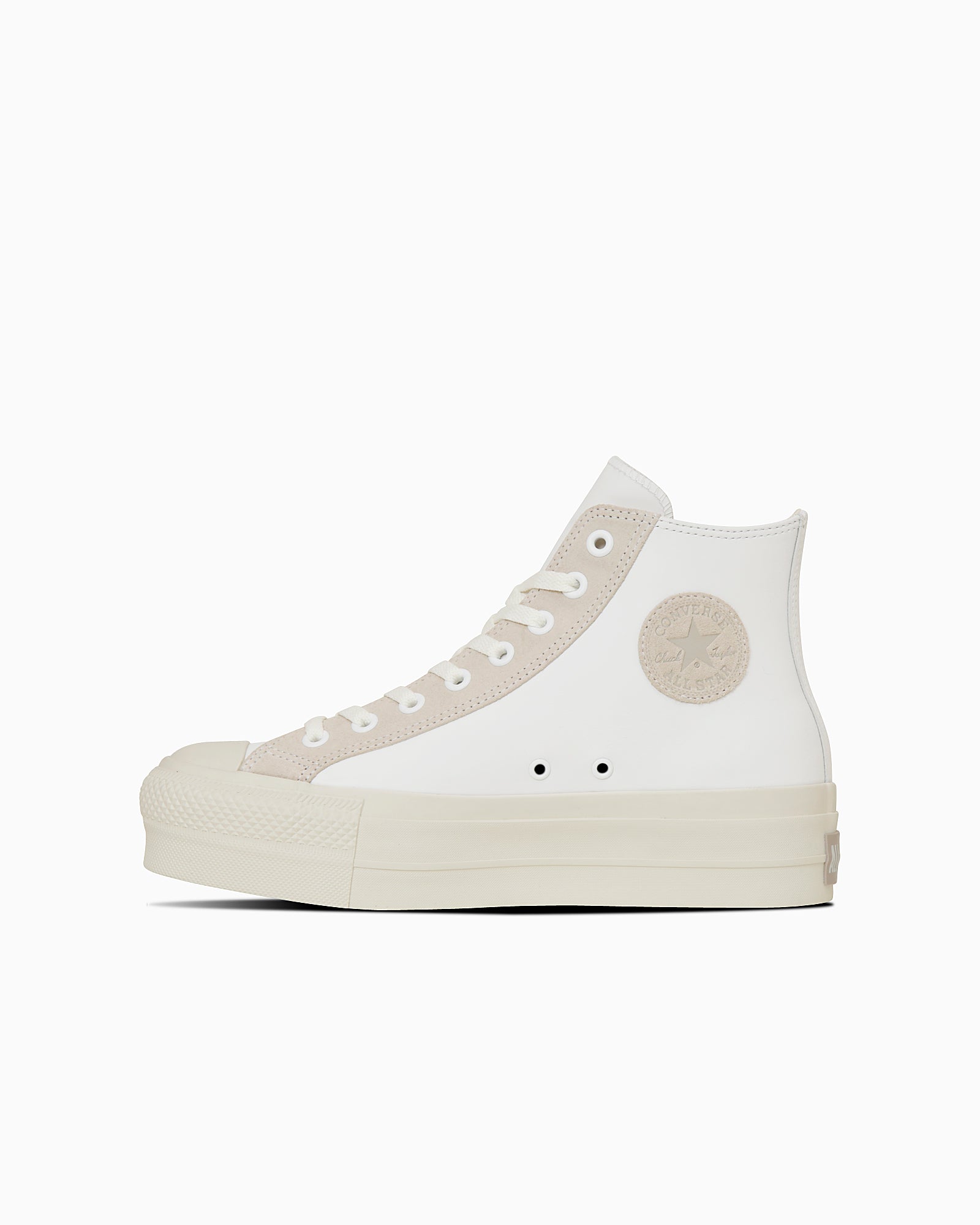 CONVERSE LEATHER ALL STAR Ⓡ LIFTED HI - ホワイト/ライトグレイ - 1