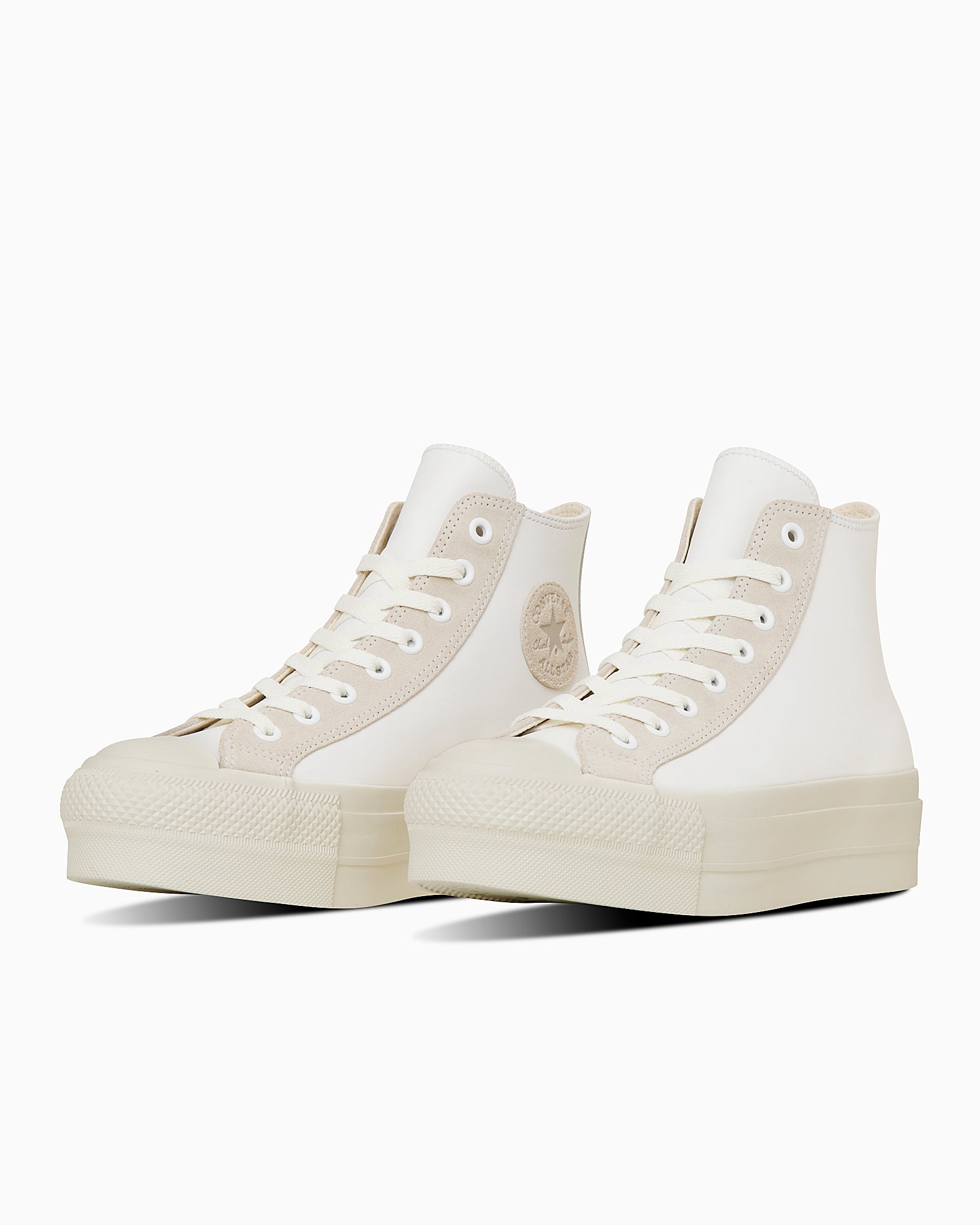 CONVERSE LEATHER ALL STAR Ⓡ LIFTED HI - ホワイト/ライトグレイ - 2