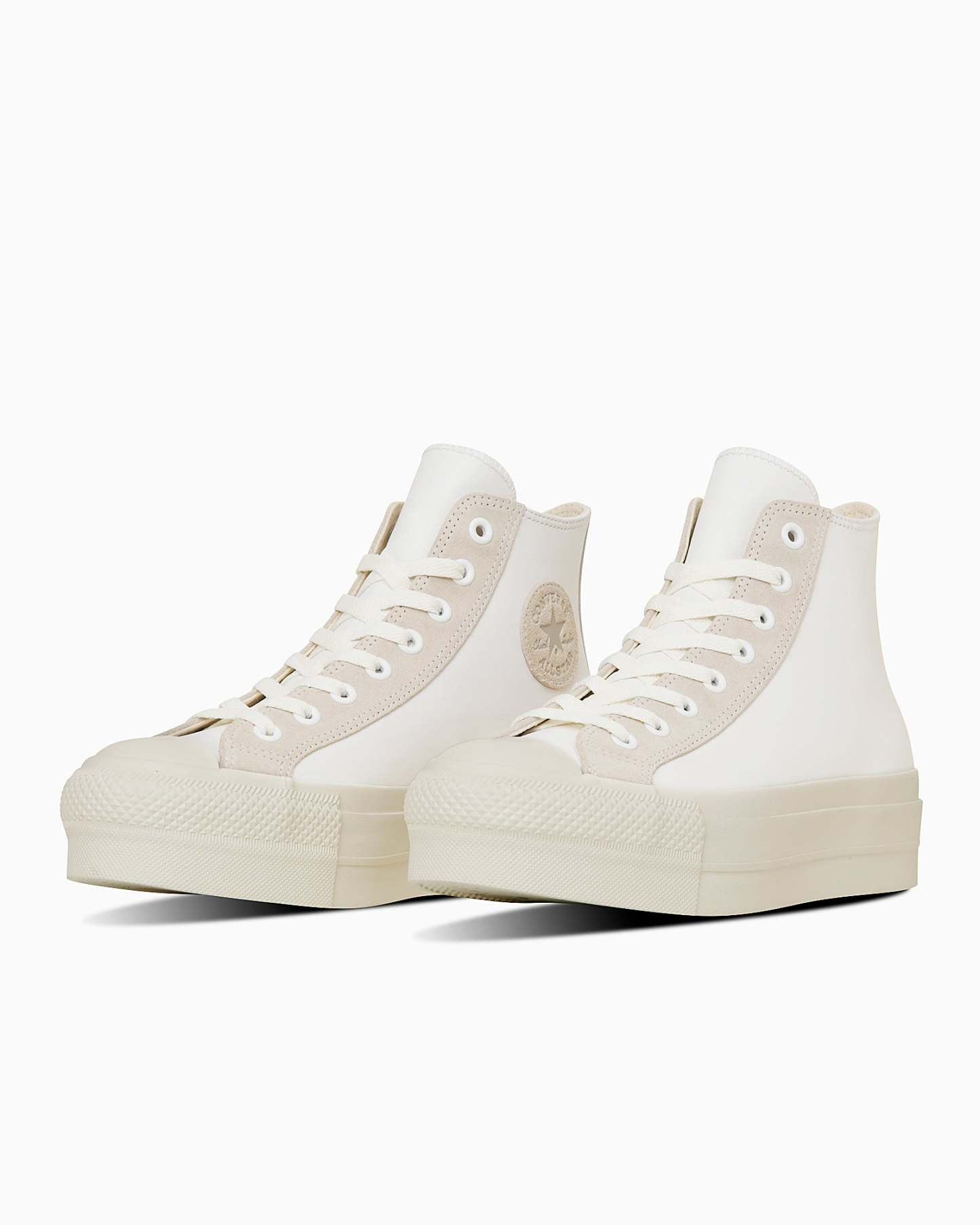 CONVERSE LEATHER ALL STAR Ⓡ LIFTED HI - ホワイト/ライトグレイ - 2