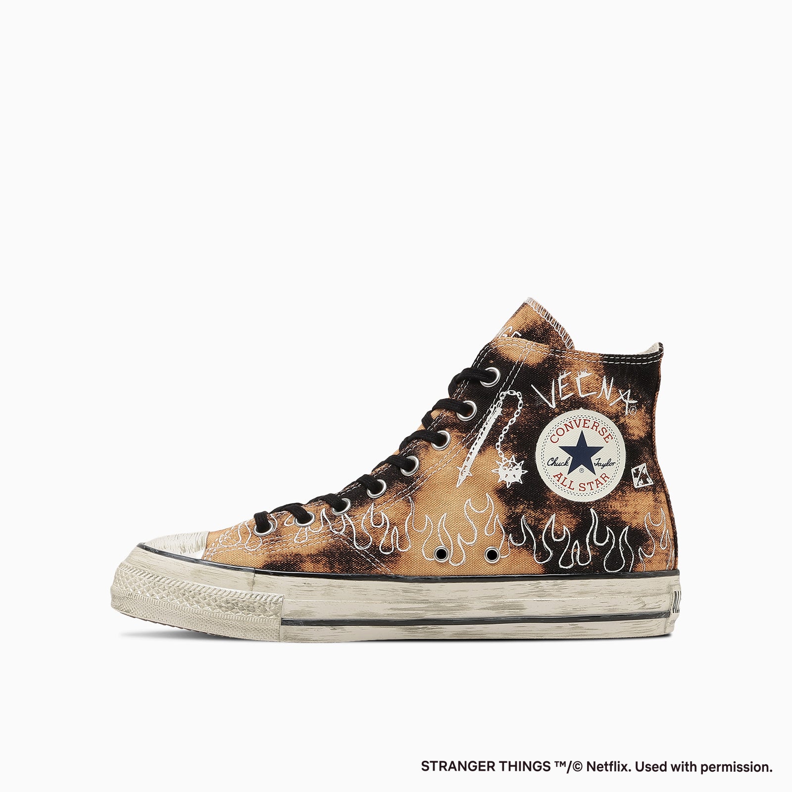 CONVERSE ALL STAR AGED 87 HC HI / STRANGER THINGS 5 - ブリーチドブラック - 1