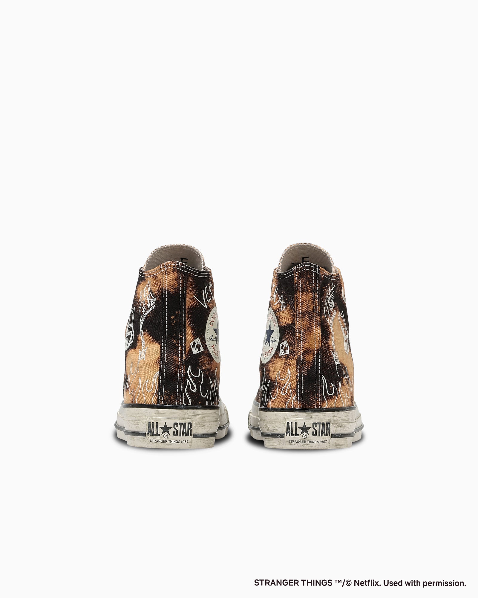 CONVERSE ALL STAR AGED 87 HC HI / STRANGER THINGS 5 - ブリーチドブラック - 5