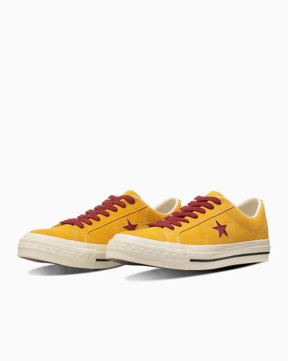 CONVERSE ONE STAR AGED SUEDE - ゴールド/レッド - 2