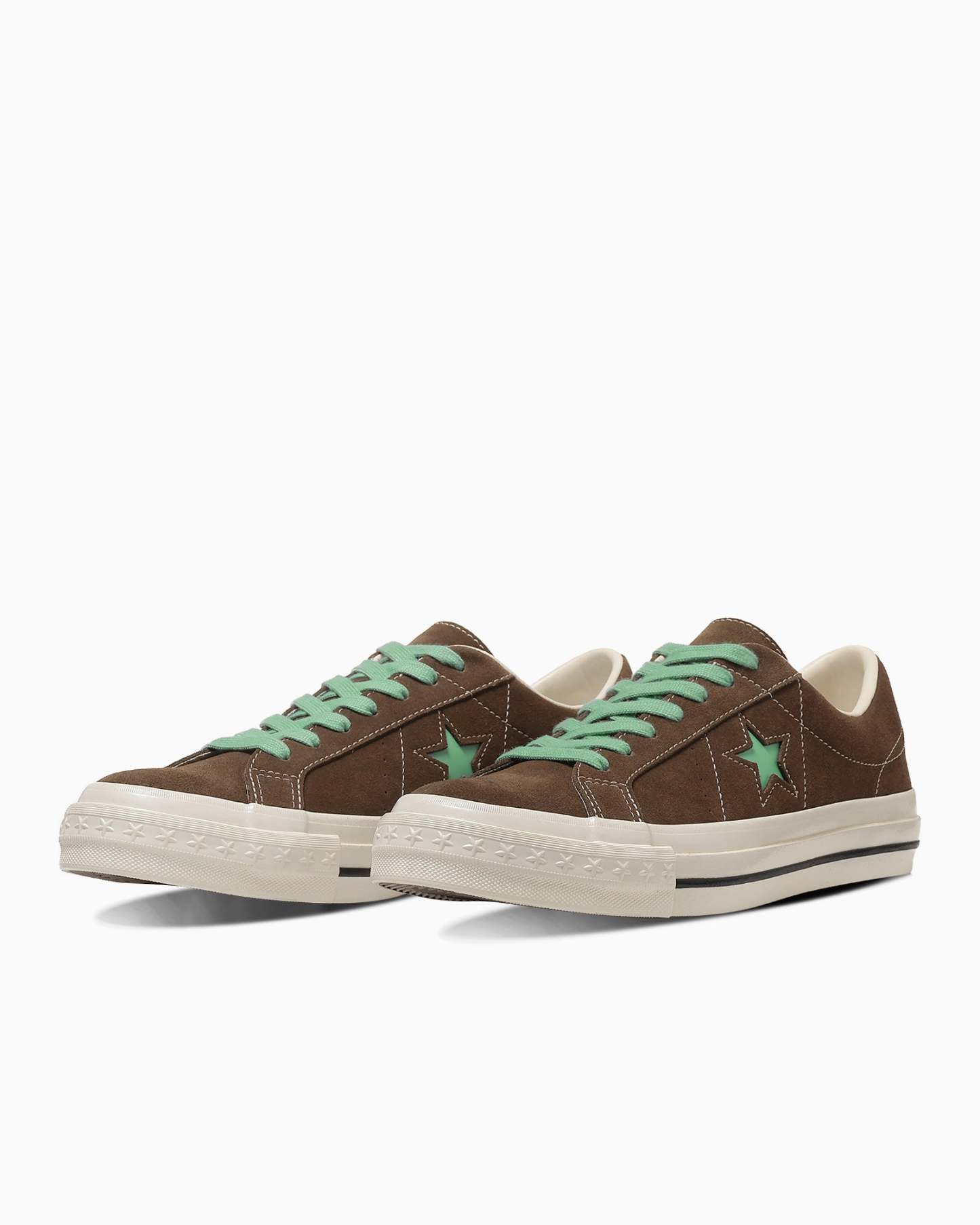 CONVERSE ONE STAR AGED SUEDE - ブラウン/ジェイドグリーン - 2