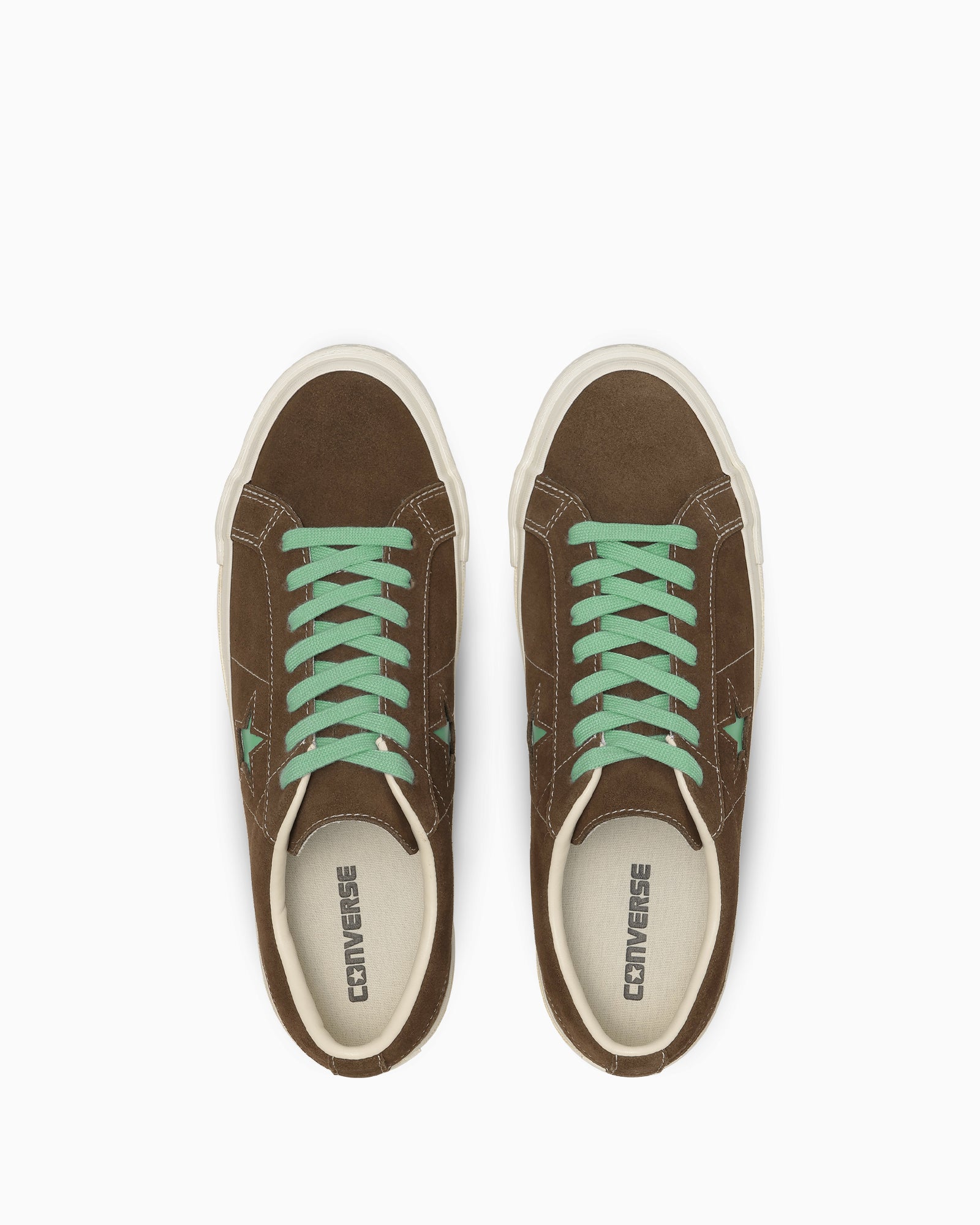 CONVERSE ONE STAR AGED SUEDE - ブラウン/ジェイドグリーン - 4