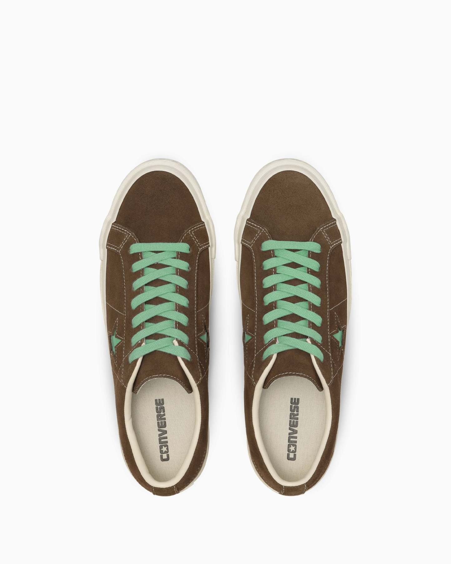 CONVERSE ONE STAR AGED SUEDE - ブラウン/ジェイドグリーン - 4