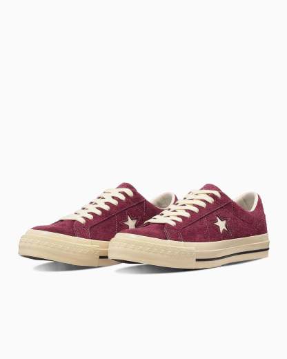 CONVERSE ONE STAR AGED SUEDE AG - バーガンディー - 2