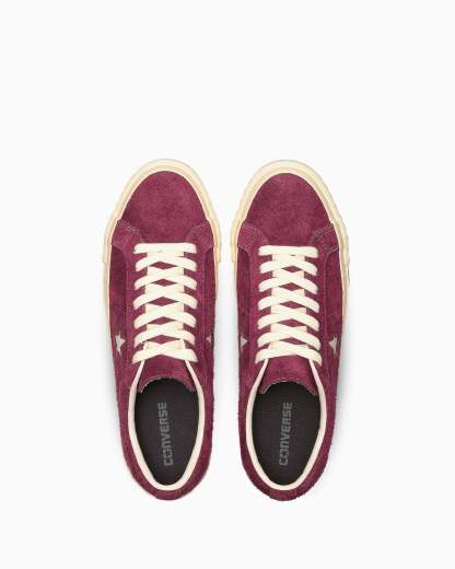 CONVERSE ONE STAR AGED SUEDE AG - バーガンディー - 4