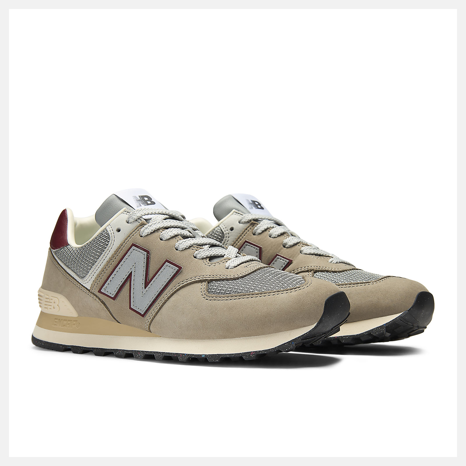 New Balance 574 U574SKB ARID STONE with MONARCH BURGUNDY