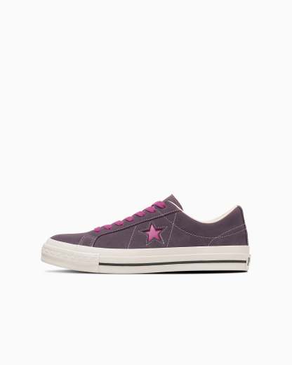 CONVERSE ONE STAR AGED SUEDE - パープル/ピンク - 1
