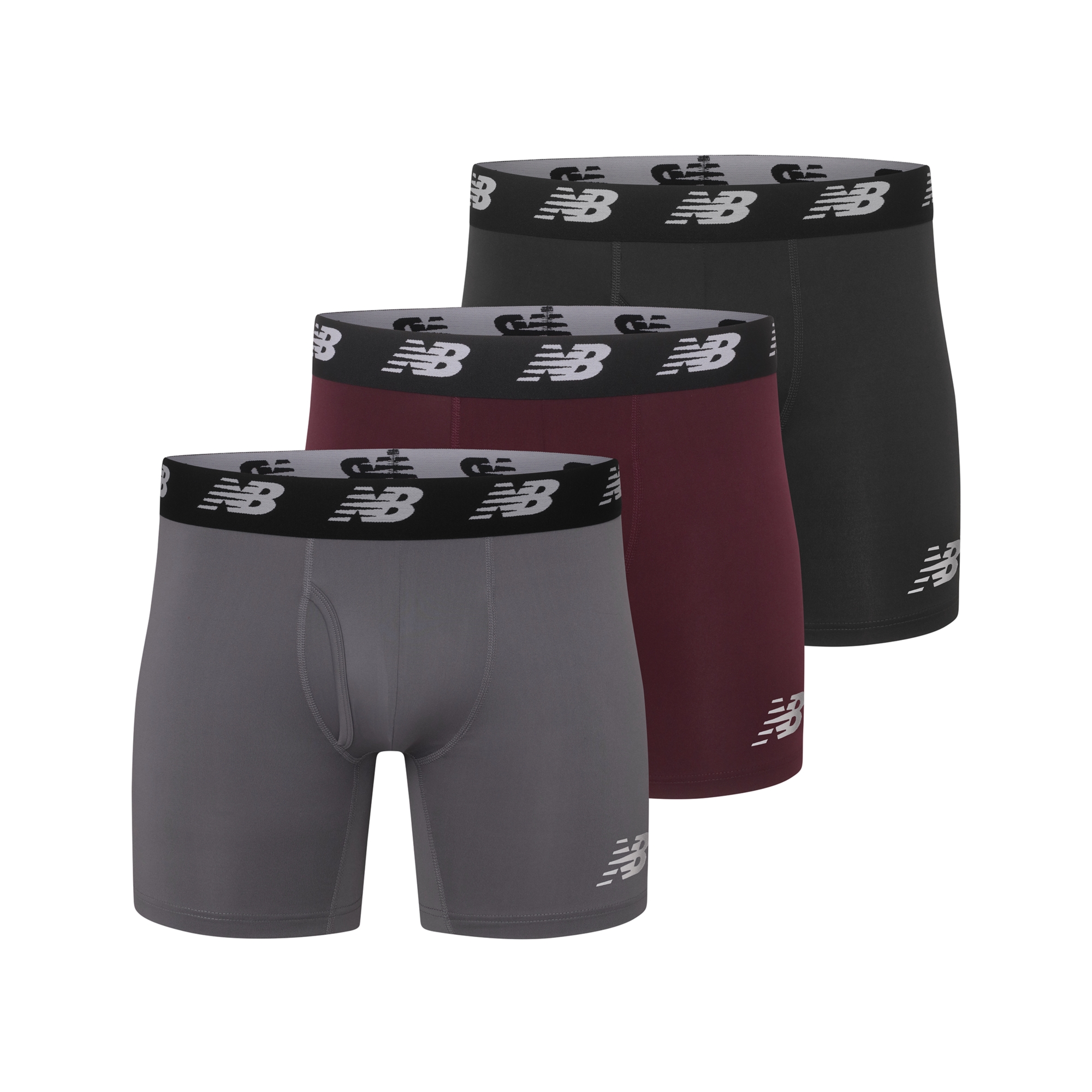 New Balance プレミアムボクサー 6インチ前開き3P, LAU13001OFG