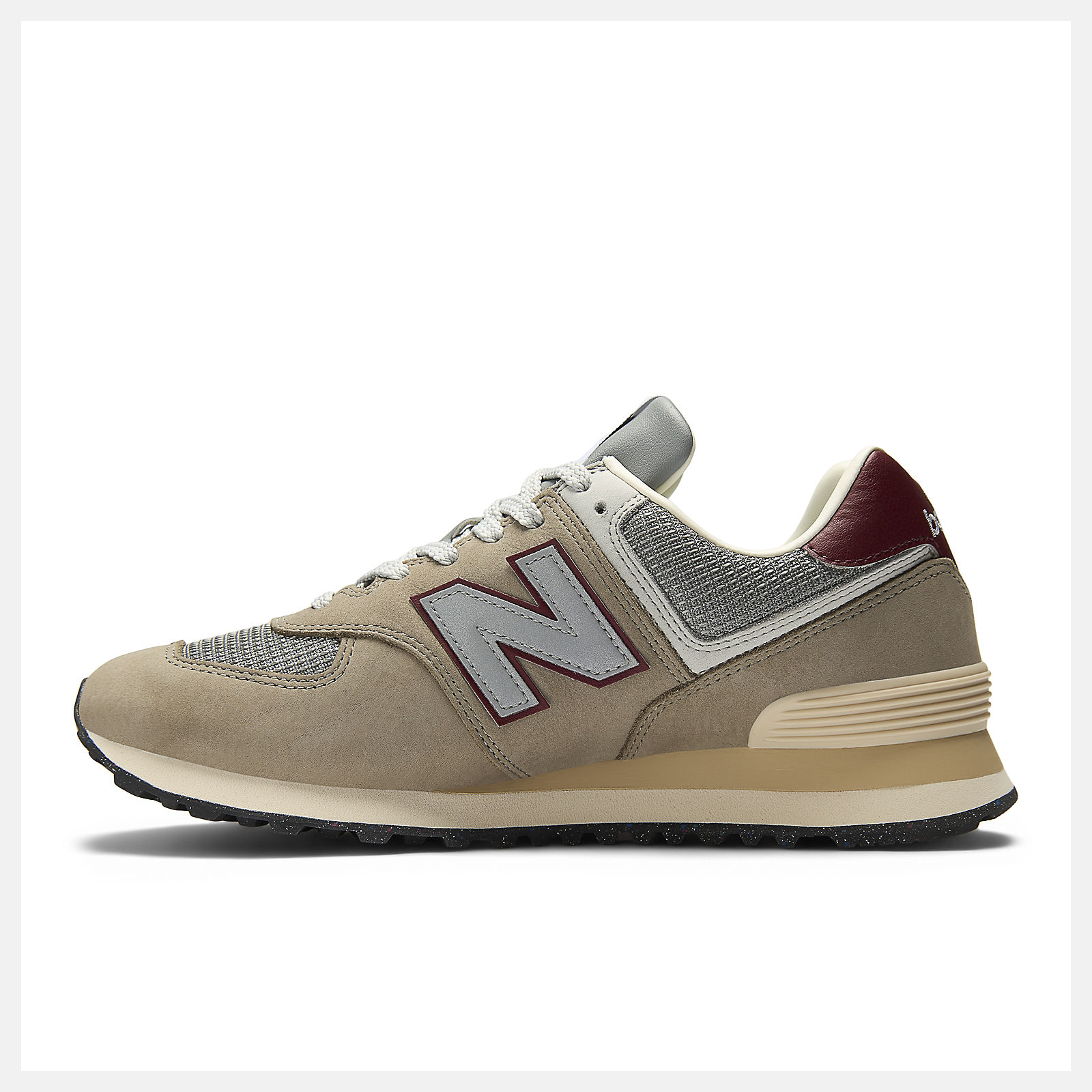 New Balance 574 U574SKB ARID STONE with MONARCH BURGUNDY