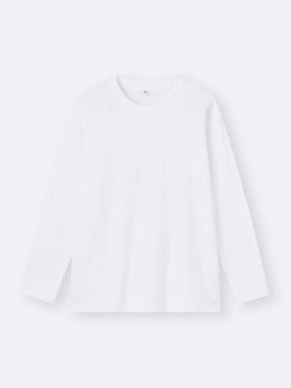 ソフトコットンクルーネックT(長袖) - 00 WHITE