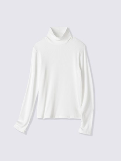 ウォームリブタートルネックT(長袖) - 01 OFF WHITE