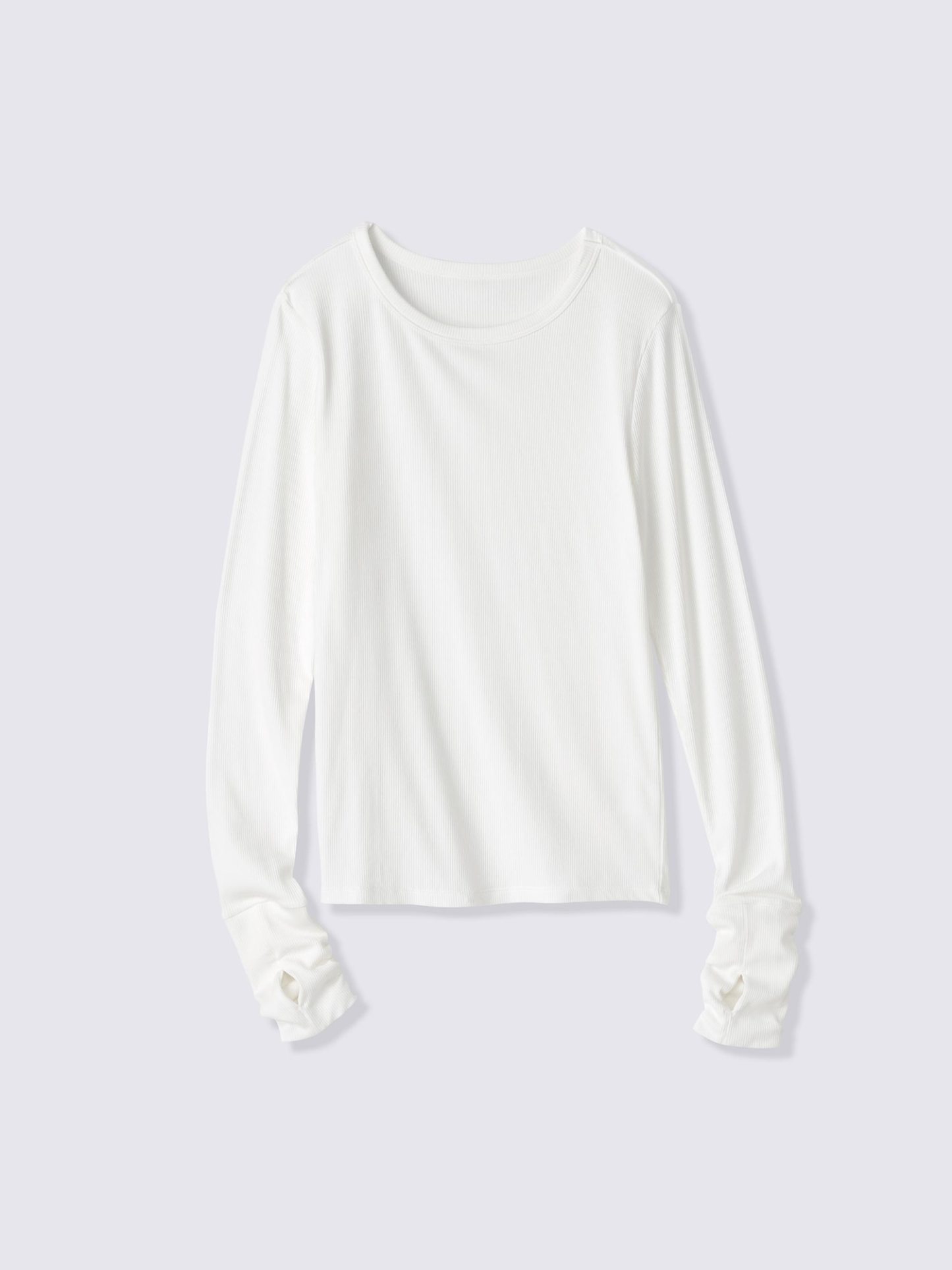 ウォームリブクルーネックT(12分袖) - 01 OFF WHITE