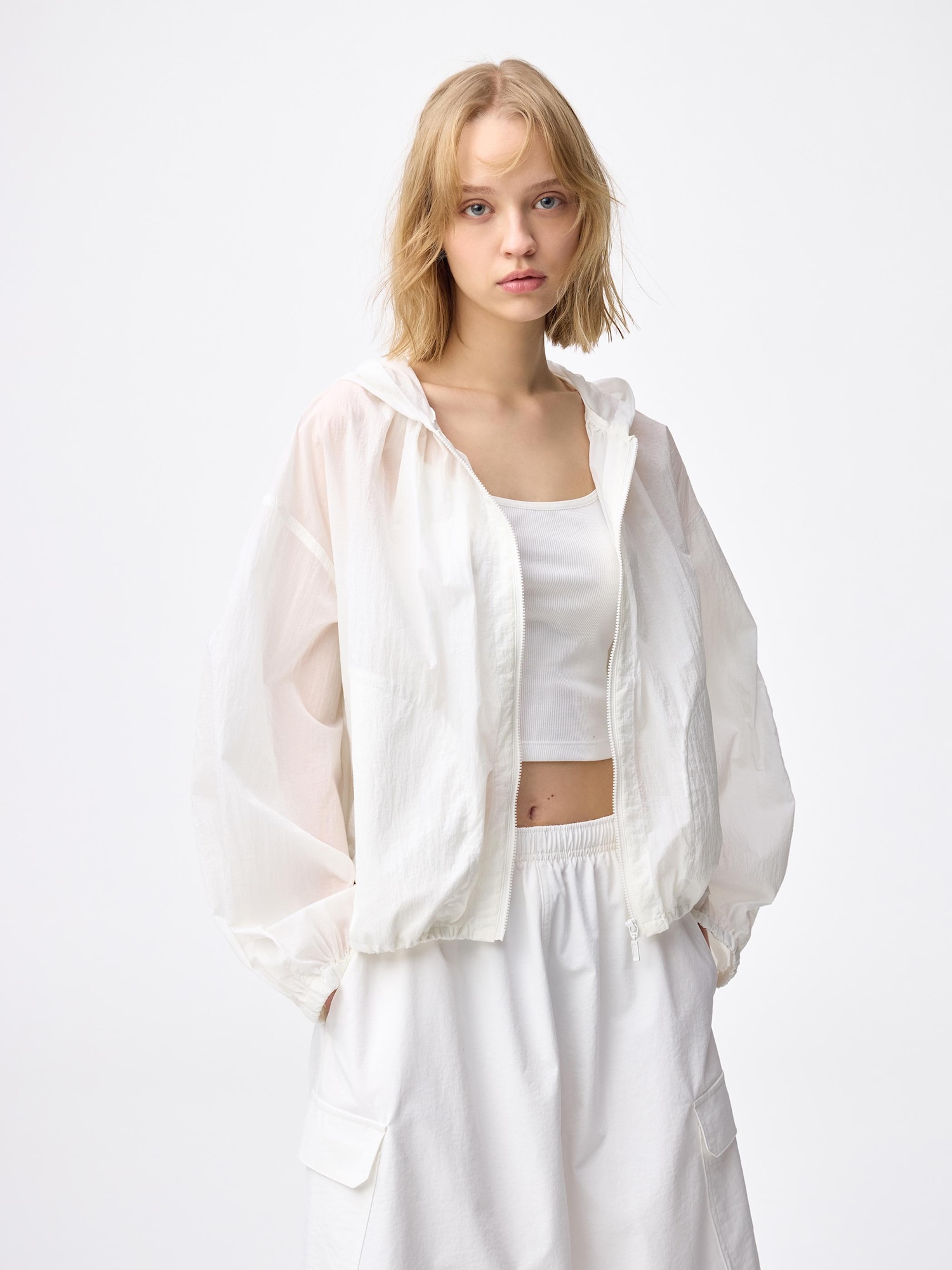 UVカットシアーパーカ - 01 OFF WHITE