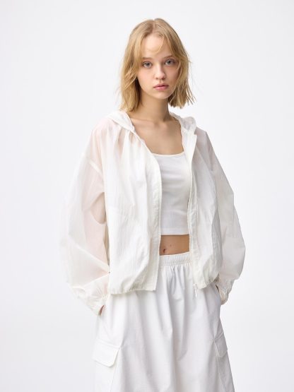 UVカットシアーパーカ - 01 OFF WHITE