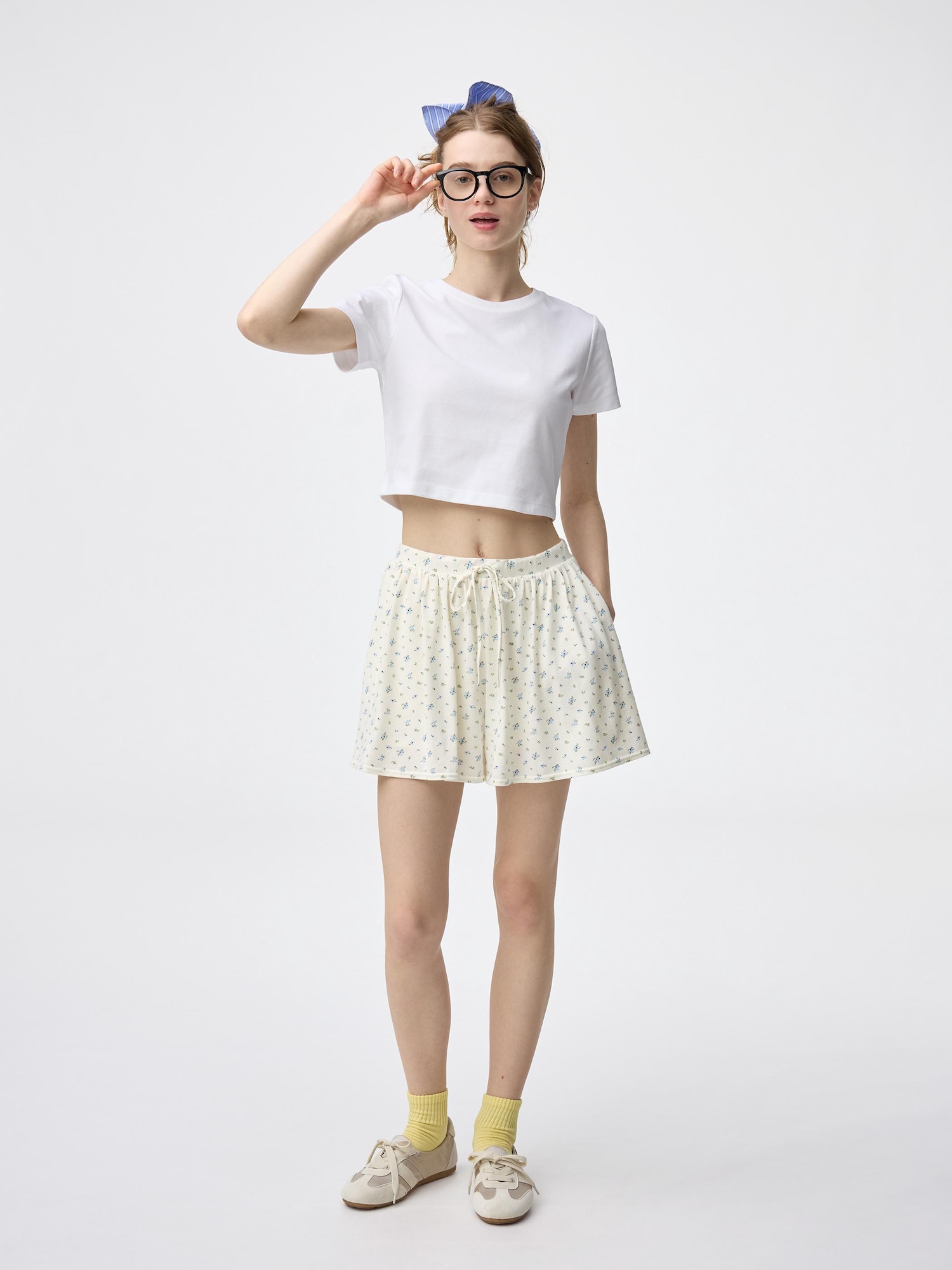 イージーショートパンツ(フラワー) - 01 OFF WHITE