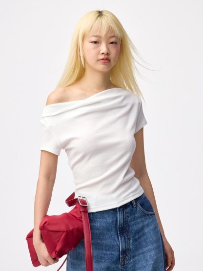 ドレープネックT OS - 01 OFF WHITE