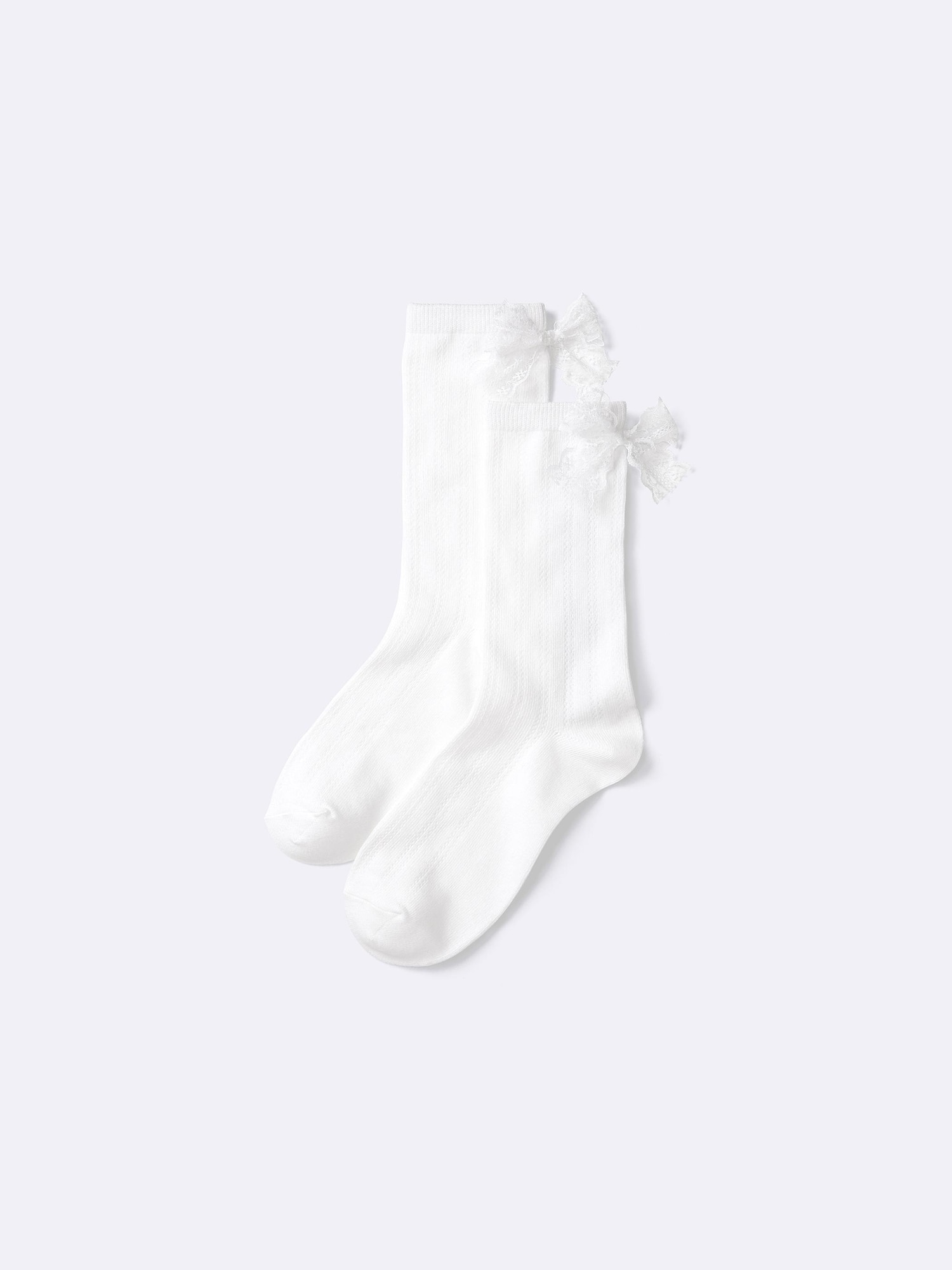 クルーソックス(リボン) - 01 OFF WHITE