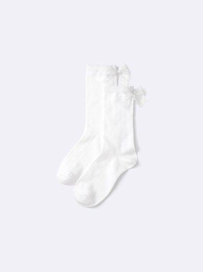 クルーソックス(リボン) - 01 OFF WHITE