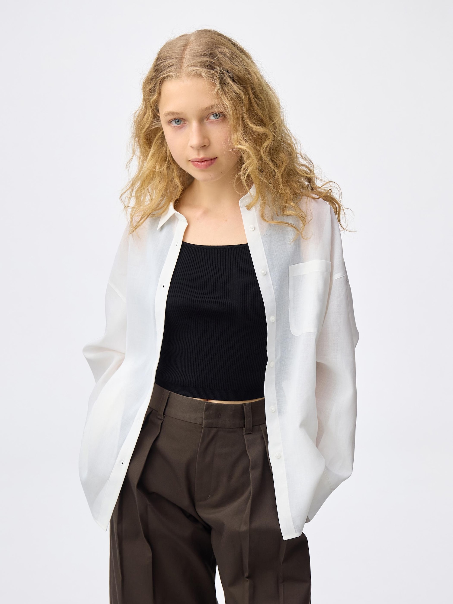 シアードルマンスリーブシャツ - 01 OFF WHITE