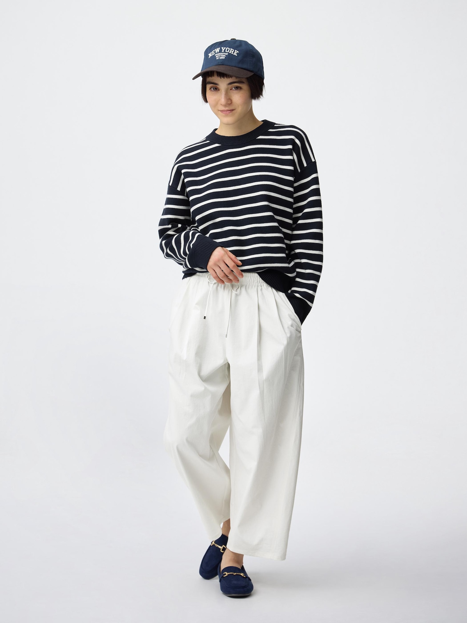 バレルアンクルパンツ(丈短め57.0cm) - 01 OFF WHITE