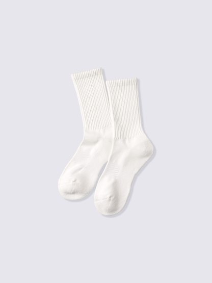 ウォームリブパイルクルーソックス - 01 OFF WHITE