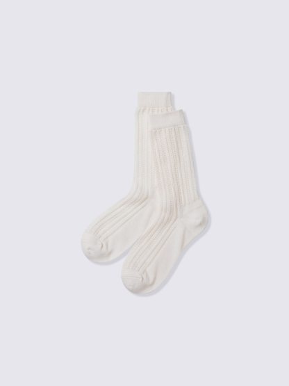 クルーソックス(透かし編み) - 01 OFF WHITE