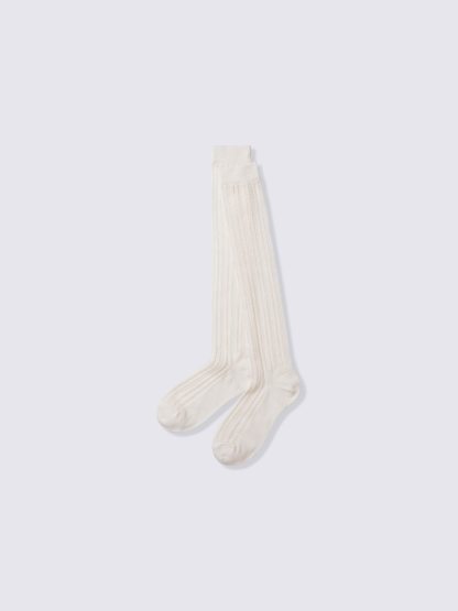 ハイソックス(透かし編み) - 01 OFF WHITE