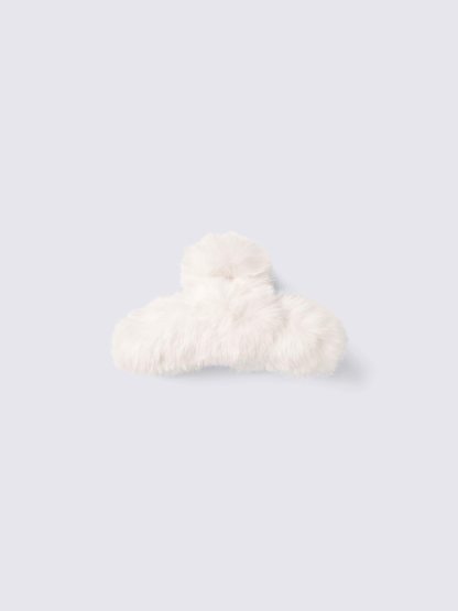 フラッフィーヘアクリップ - 01 OFF WHITE