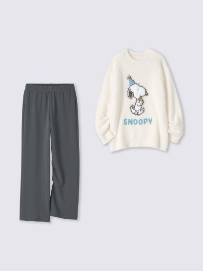 ラウンジセット(長袖＆ロングパンツ) Peanuts - 01 OFF WHITE