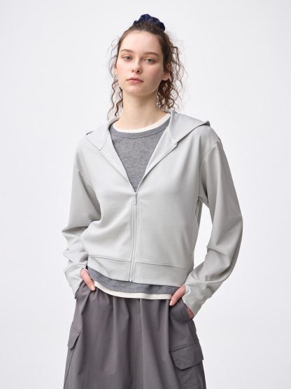 UVカットフルジップパーカ - 02 LIGHT GRAY