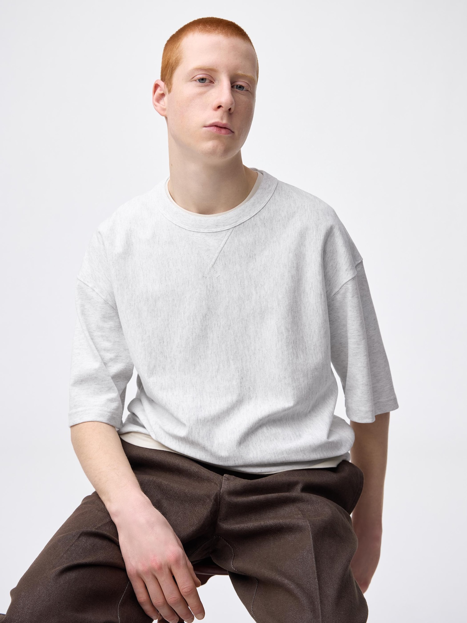 スウェT(5分袖) - 02 LIGHT GRAY