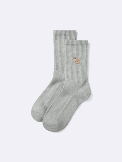 スタイルヒートパイルクルーソックス(刺繍)(2025年度冬商品) - 03 GRAY