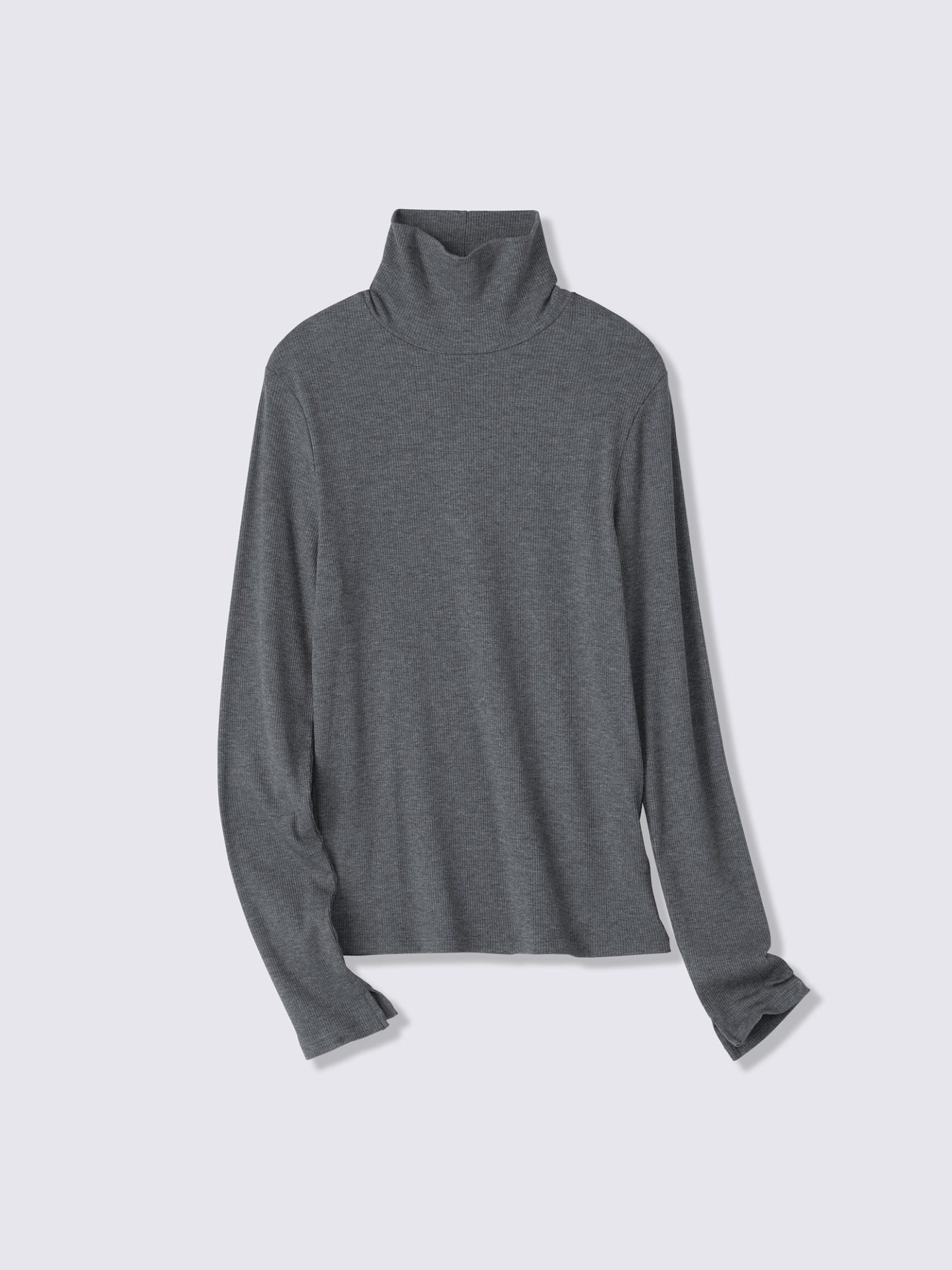 ウォームリブタートルネックT(長袖) - 08 DARK GRAY