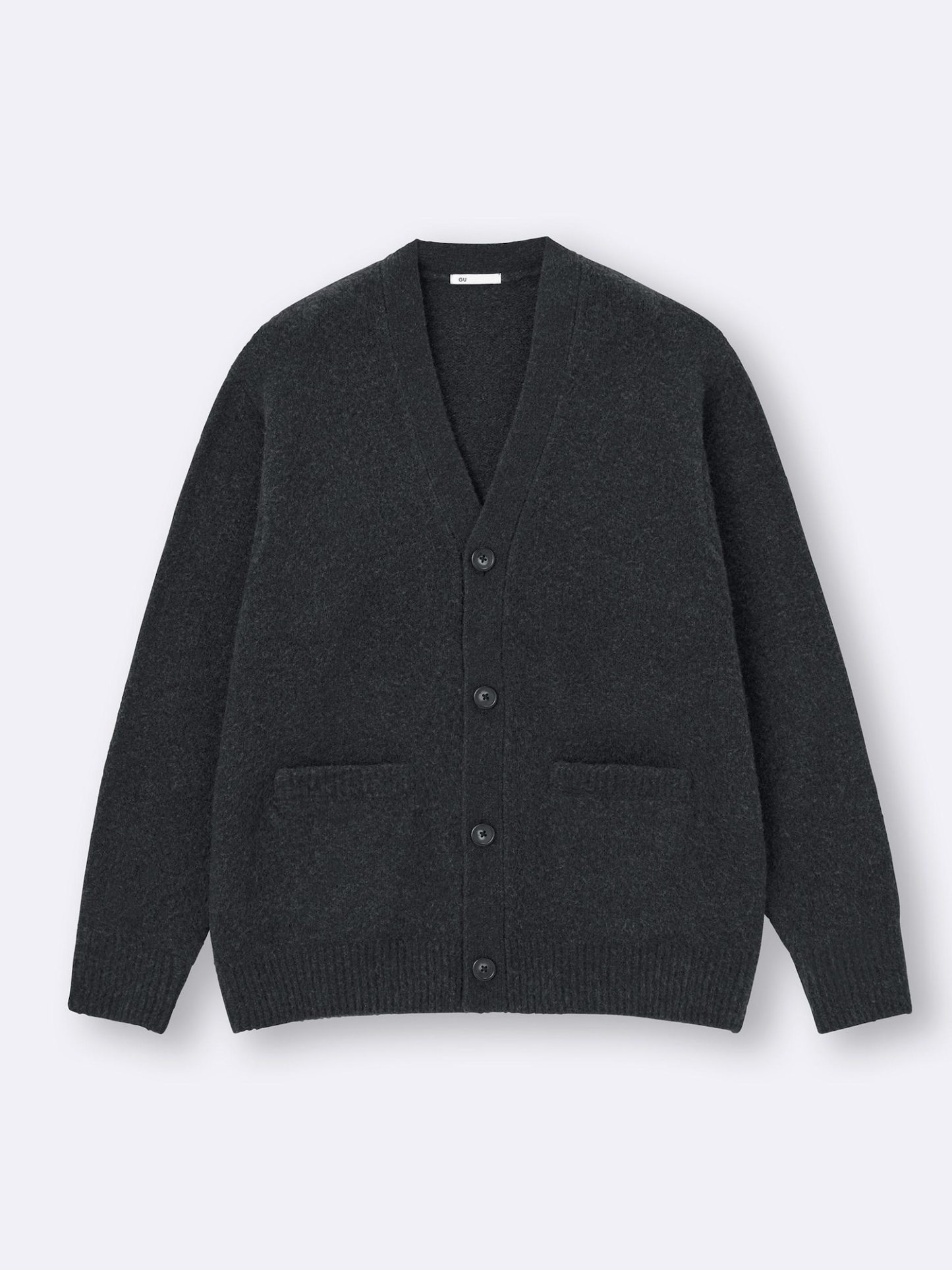 パフニットVネックカーディガン - 08 DARK GRAY