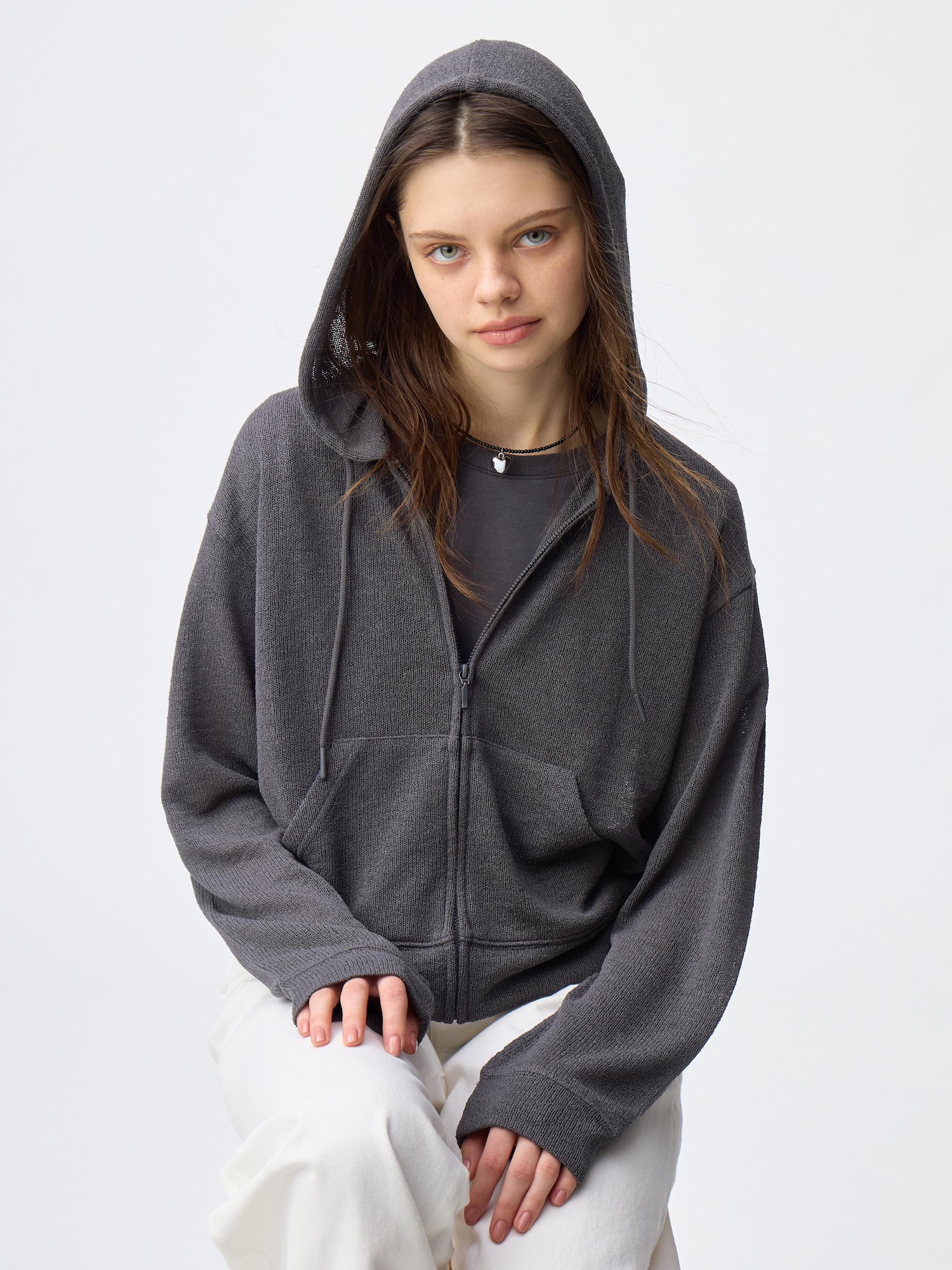 ループヤーンフルジップパーカ - 08 DARK GRAY