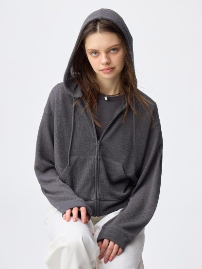 ループヤーンフルジップパーカ - 08 DARK GRAY