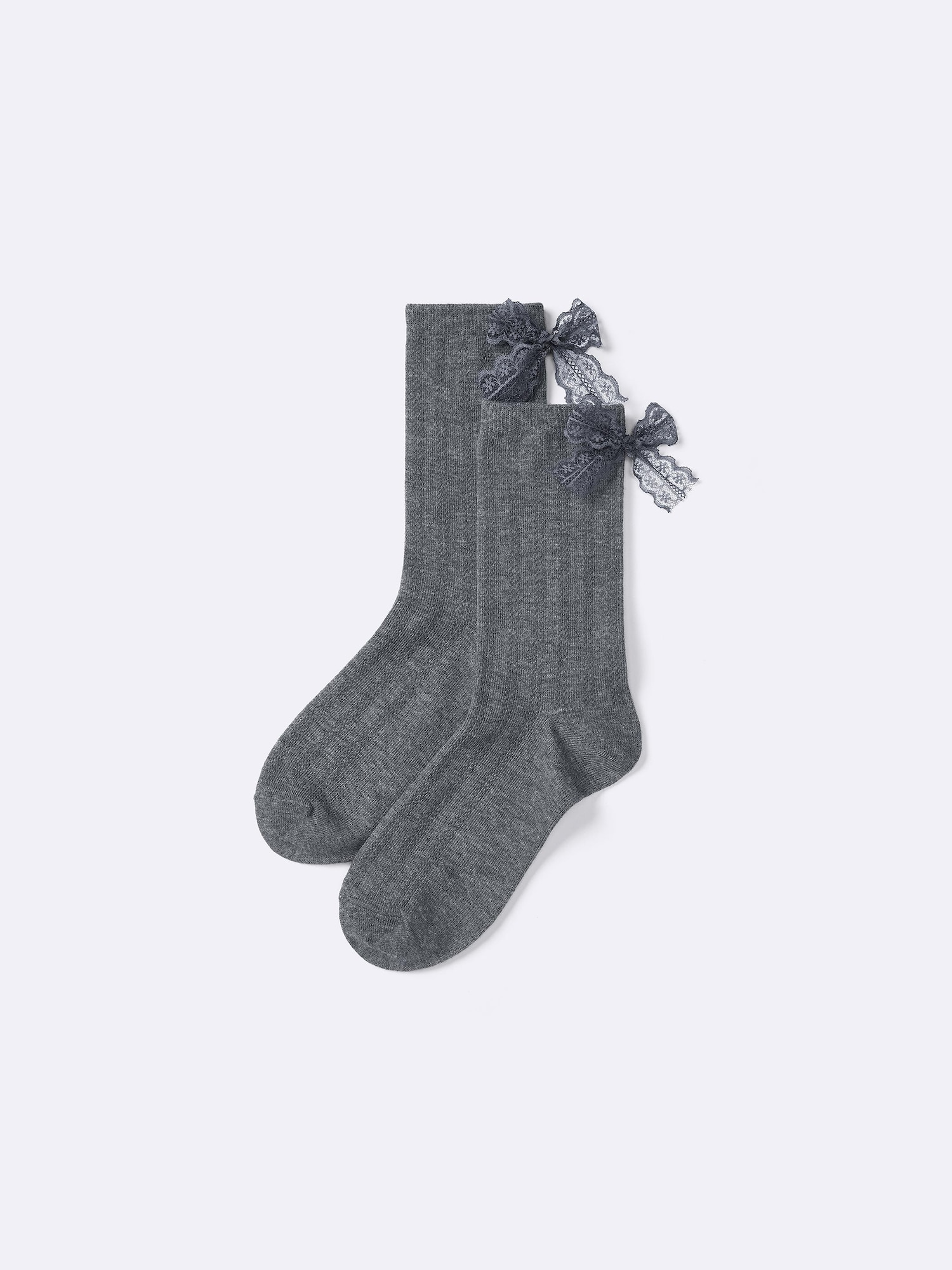 クルーソックス(リボン) - 08 DARK GRAY