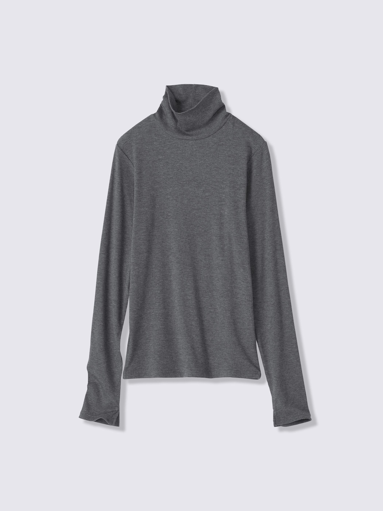 ウォームリブタートルネックT(長袖) - 08 DARK GRAY