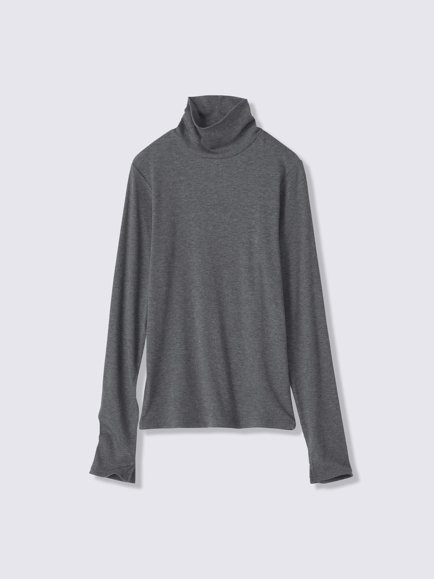 ウォームリブタートルネックT(長袖) - 08 DARK GRAY