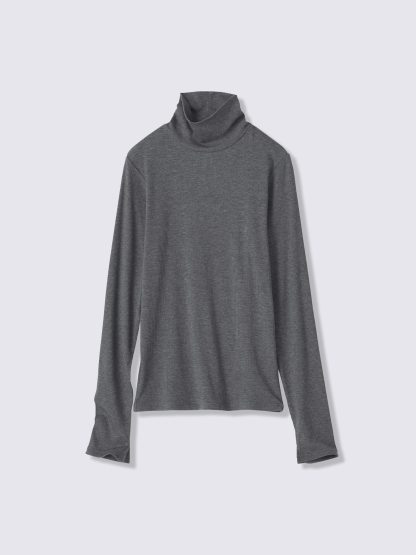 ウォームリブタートルネックT(長袖) - 08 DARK GRAY