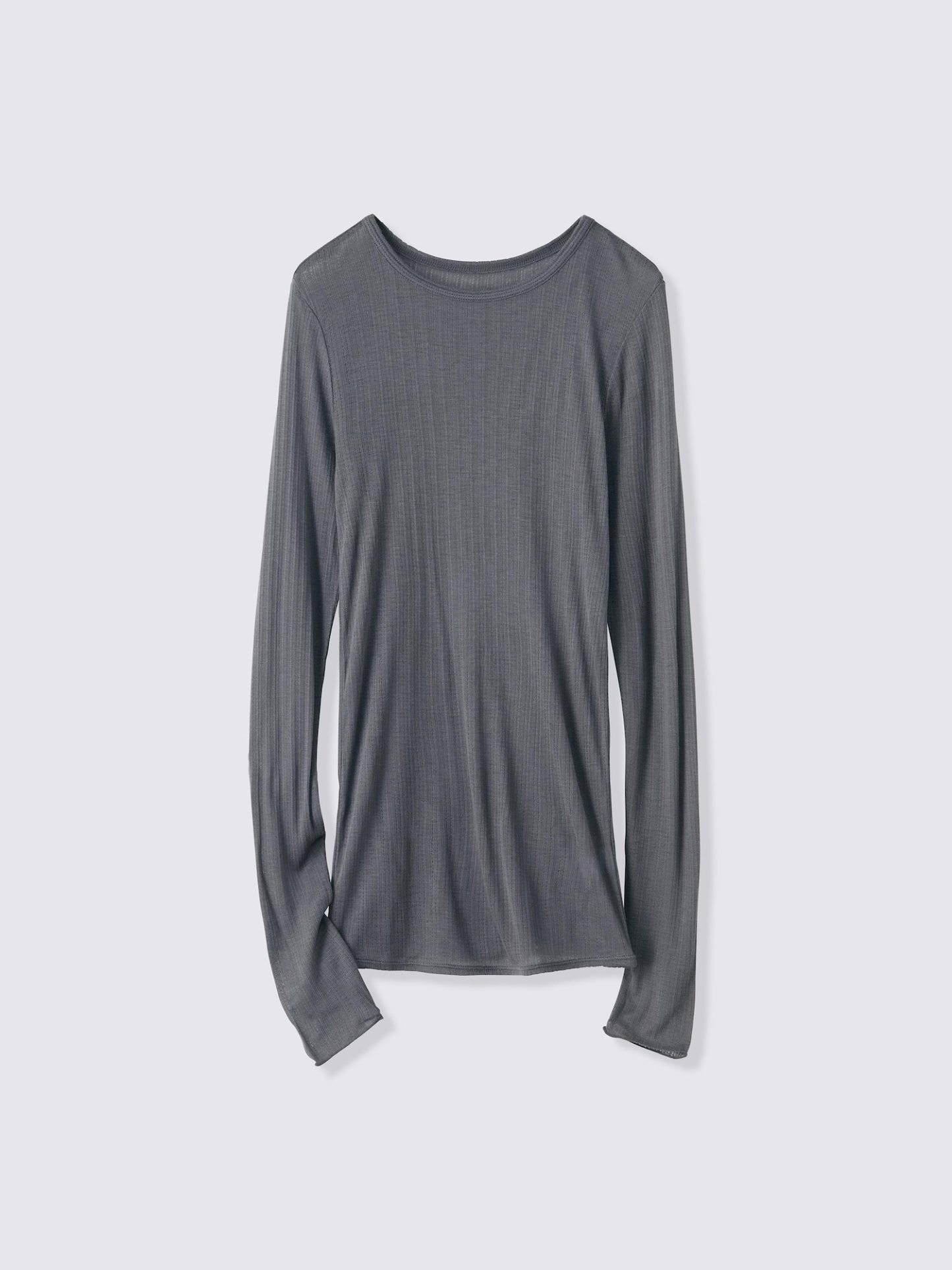 ウォームポインテールクルーネックT(12分袖) - 08 DARK GRAY