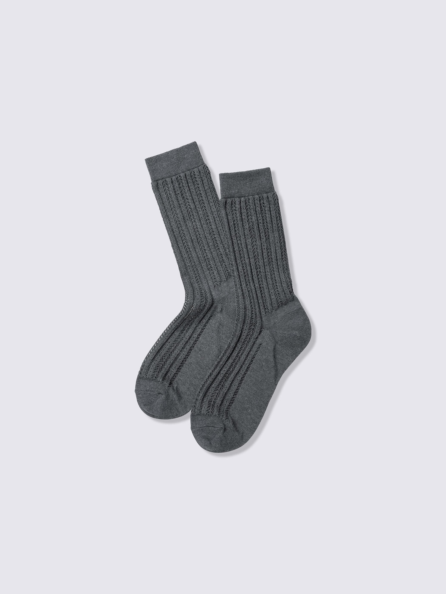 クルーソックス(透かし編み) - 08 DARK GRAY