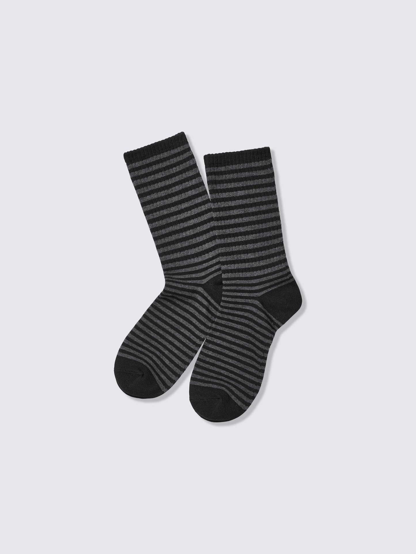クルーソックス(ストライプ) - 08 DARK GRAY