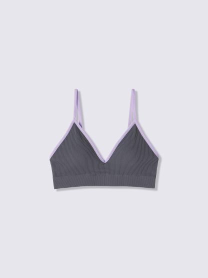 ブラレット(バイカラー)(ノンワイヤー) - 08 DARK GRAY
