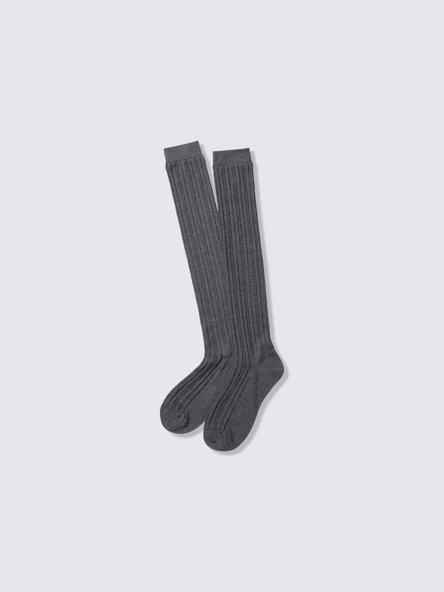 ハイソックス(透かし編み) - 08 DARK GRAY