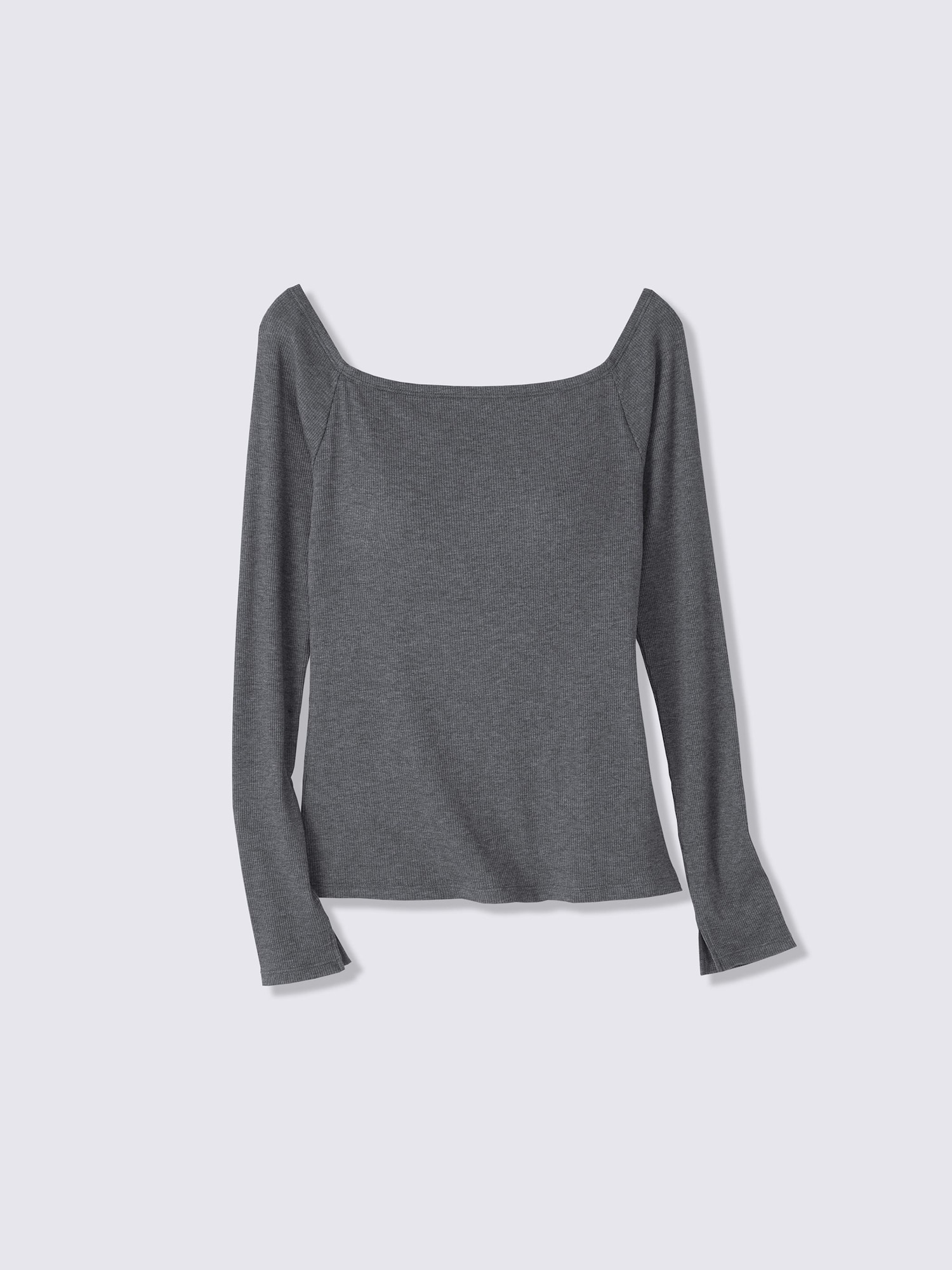 ブラフィールウォームリブオフショルダーT(長袖) - 08 DARK GRAY