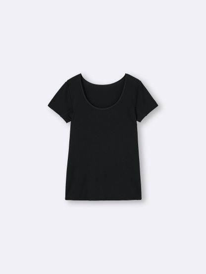 スタイルドライUネックT(半袖)(汗取り付き) - 09 BLACK
